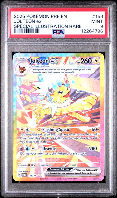 Jolteon Pokemon Prismatic Evolutions Special Illustration Rare #153/131 PSA 9 – Official Pokemon TCG Product