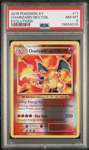 Charizard 2016 Pokemon XY Evolutions Reverse Holo #11/108 PSA 8 – Official Pokemon TCG Product