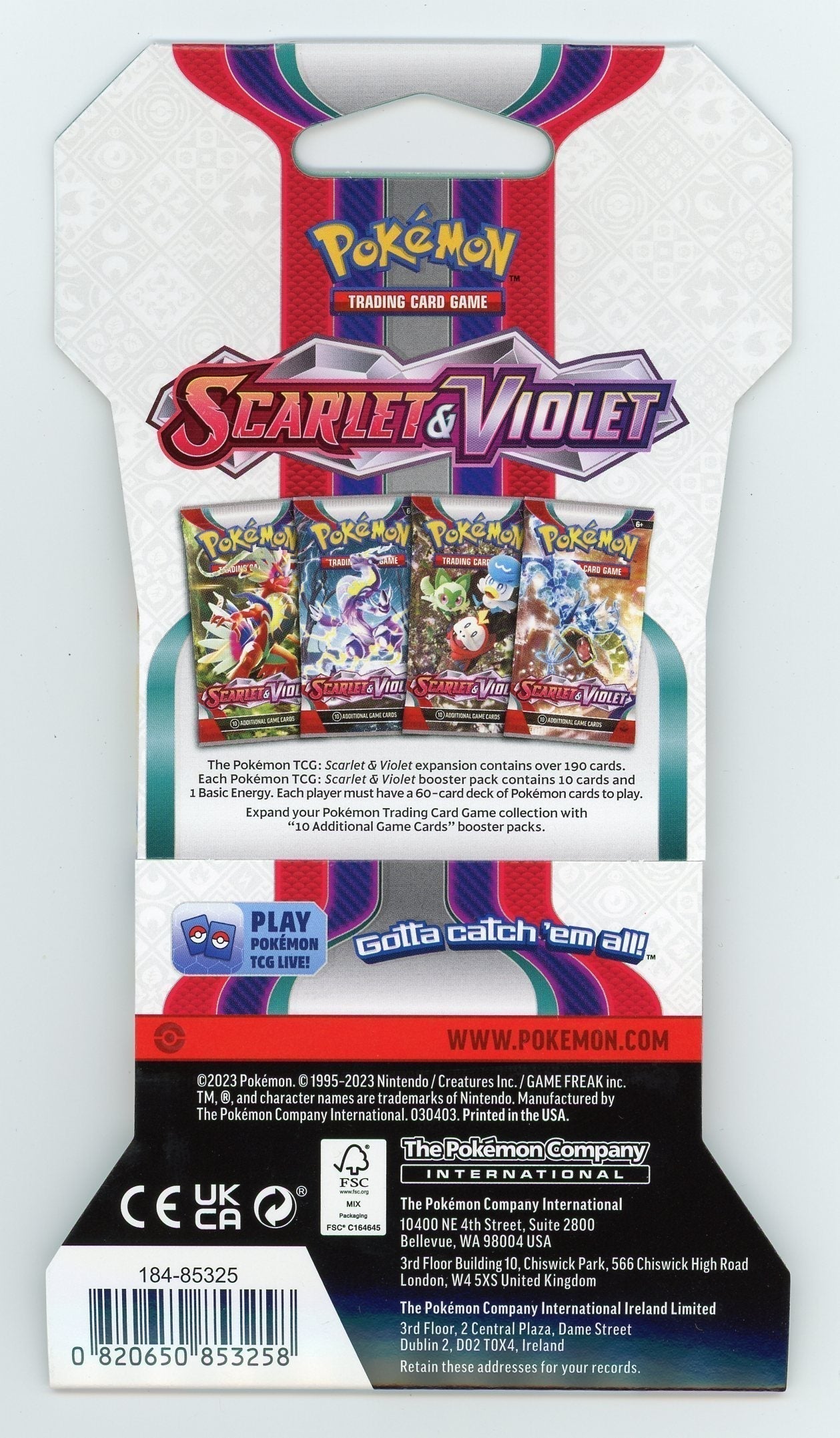 Pokemon Scarlet & Violet Sleeved Booster Pack Case – Authentic Japanese Pokemon Cards