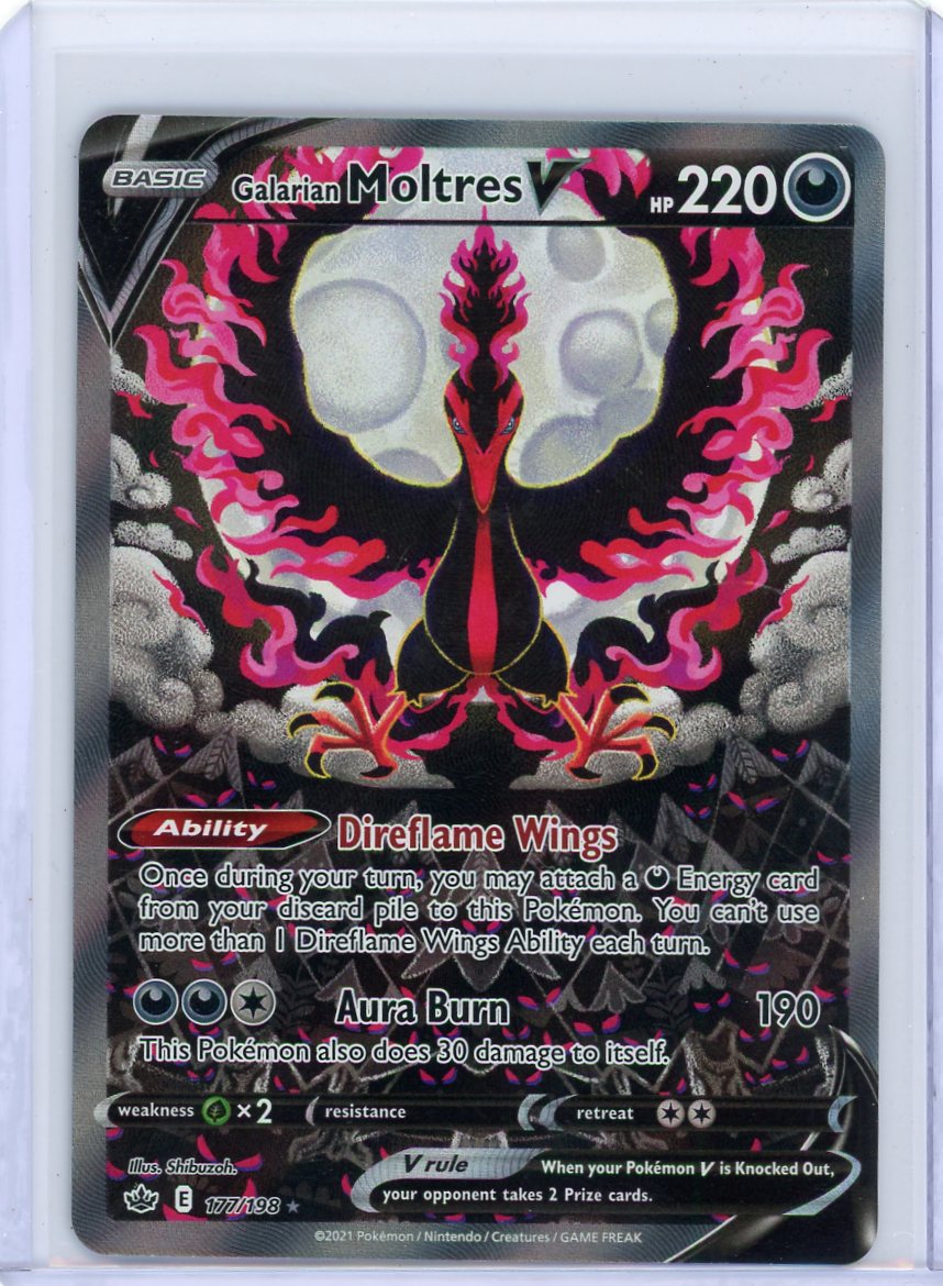 Galarian Moltres V Pokemon Alternate Art #177/198 – Official Pokemon TCG Product