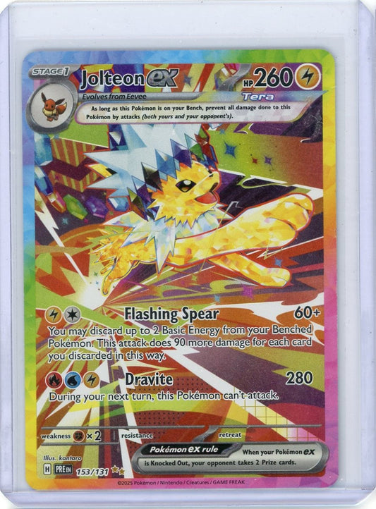 Jolteon ex Pokemon Prismatic Evolutions Special Illustration Rare #153/131 – Official Pokemon TCG Product