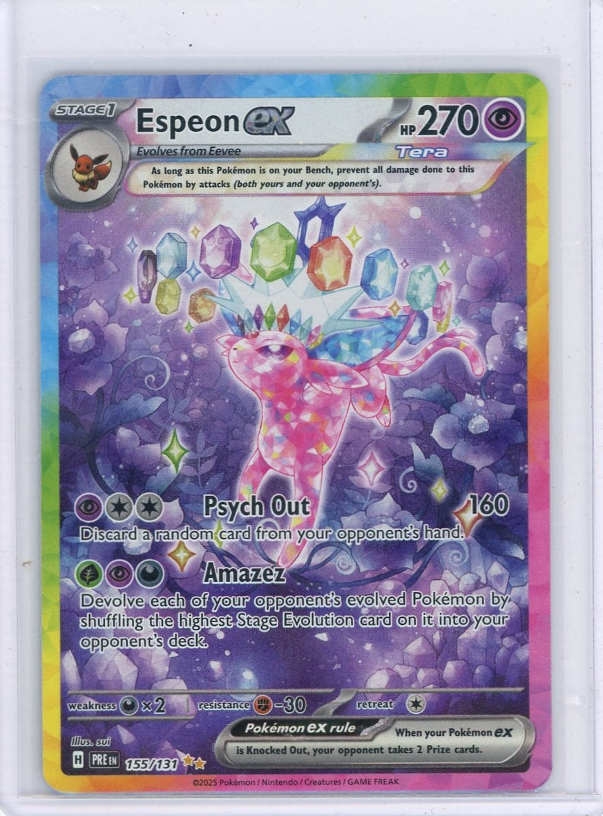 Espeon ex Pokemon Prismatic Evolutions Special Illustration Rare #155/131 – Official Pokemon TCG Product