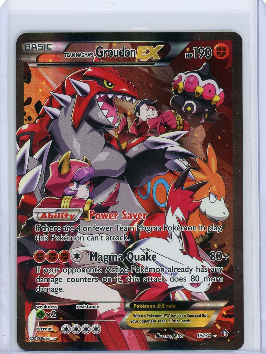 Team Magma's Groudon EX Pokemon Double Crisis #15/34 MP – Official Pokemon TCG Product