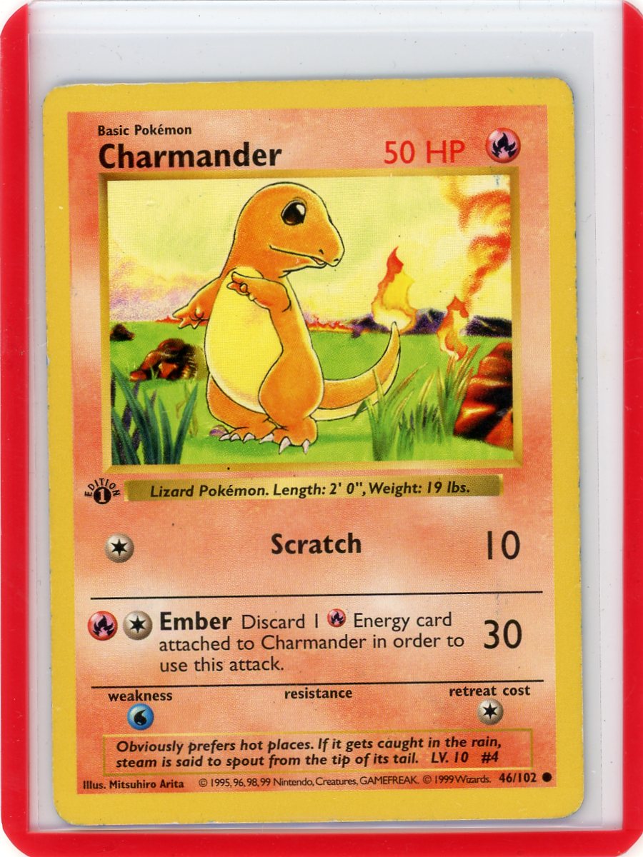Charmander 1999 Pokemon Base Set 1st Edition 46/102 – Official Pokemon TCG Product