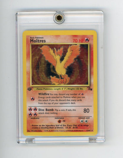 Moltres Pokemon 1st Edition Fossil Holo 12/62 – Official Pokemon TCG Product