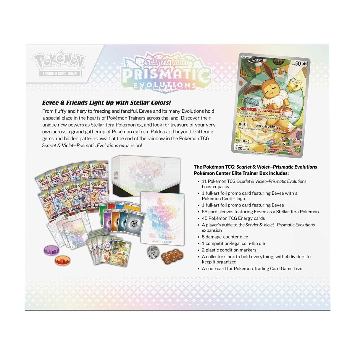 Pokemon TCG Prismatic Evolutions - Elite Trainer Box – Complete Trainer Kit with Accessories
