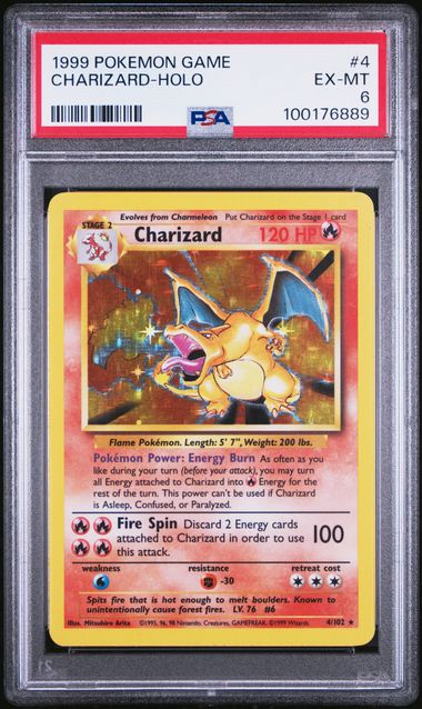Charizard 1999 Pokemon Base Set Holo #4/102 PSA 6 – Official Pokemon TCG Product